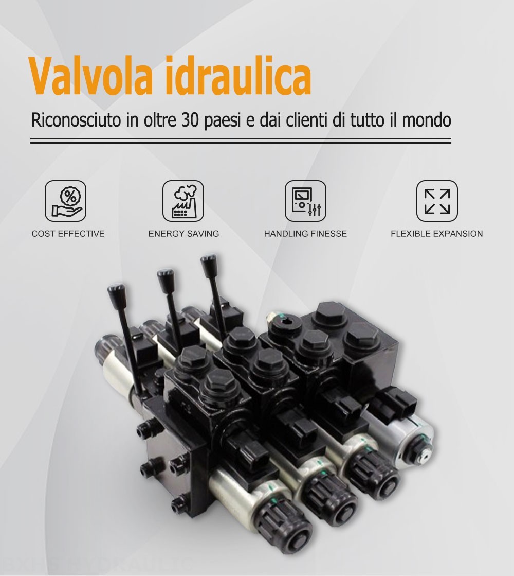 DCV58 Solenoide e manuale 3 Spool Valvola direzionale sezionale